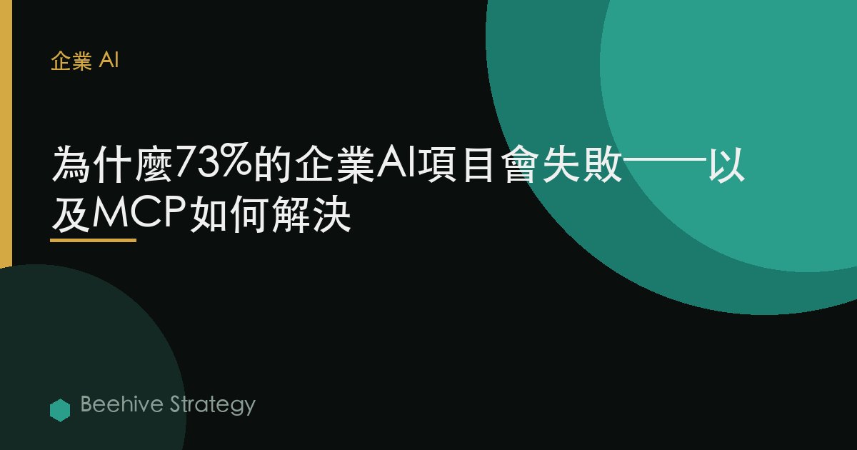 爲什麼73%的企業AI項目會失敗——以及MCP如何解決