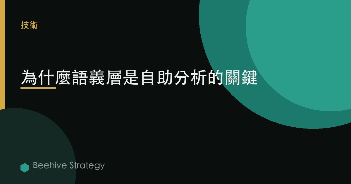 爲什麼語義層是自助分析的關鍵